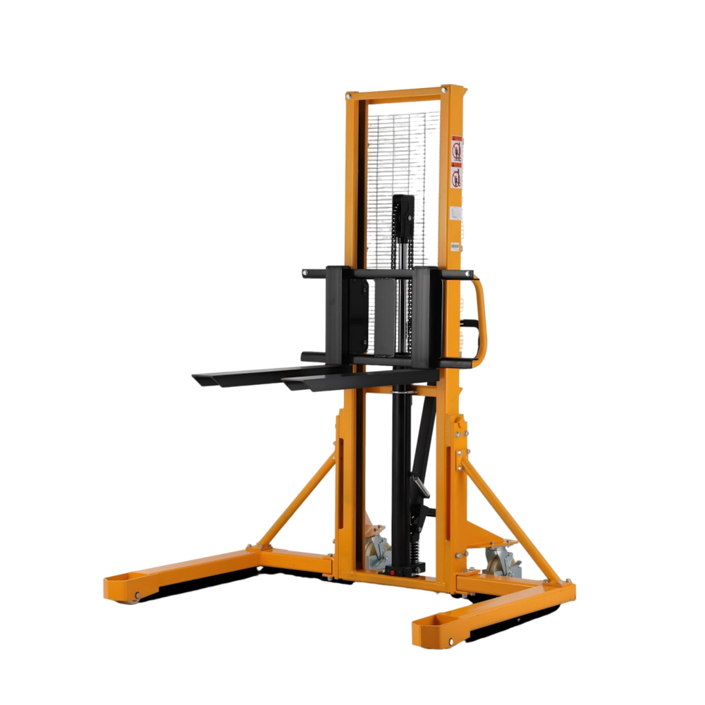 Manual Pallet Stacker with Straddle Legs & Adjustable Forks_4Dock
